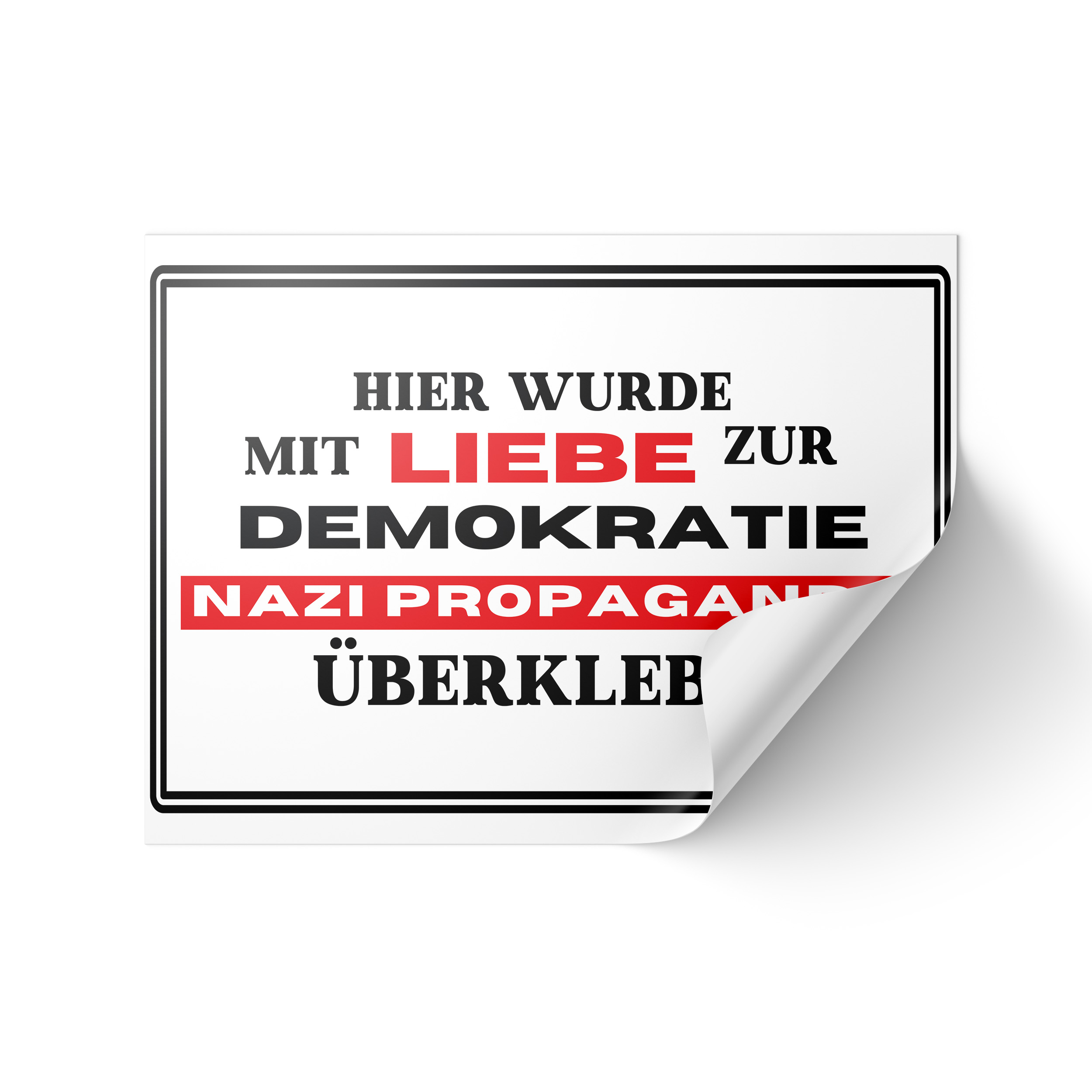 Aufkleber »Nazipropaganda überklebt« (DIN A7)